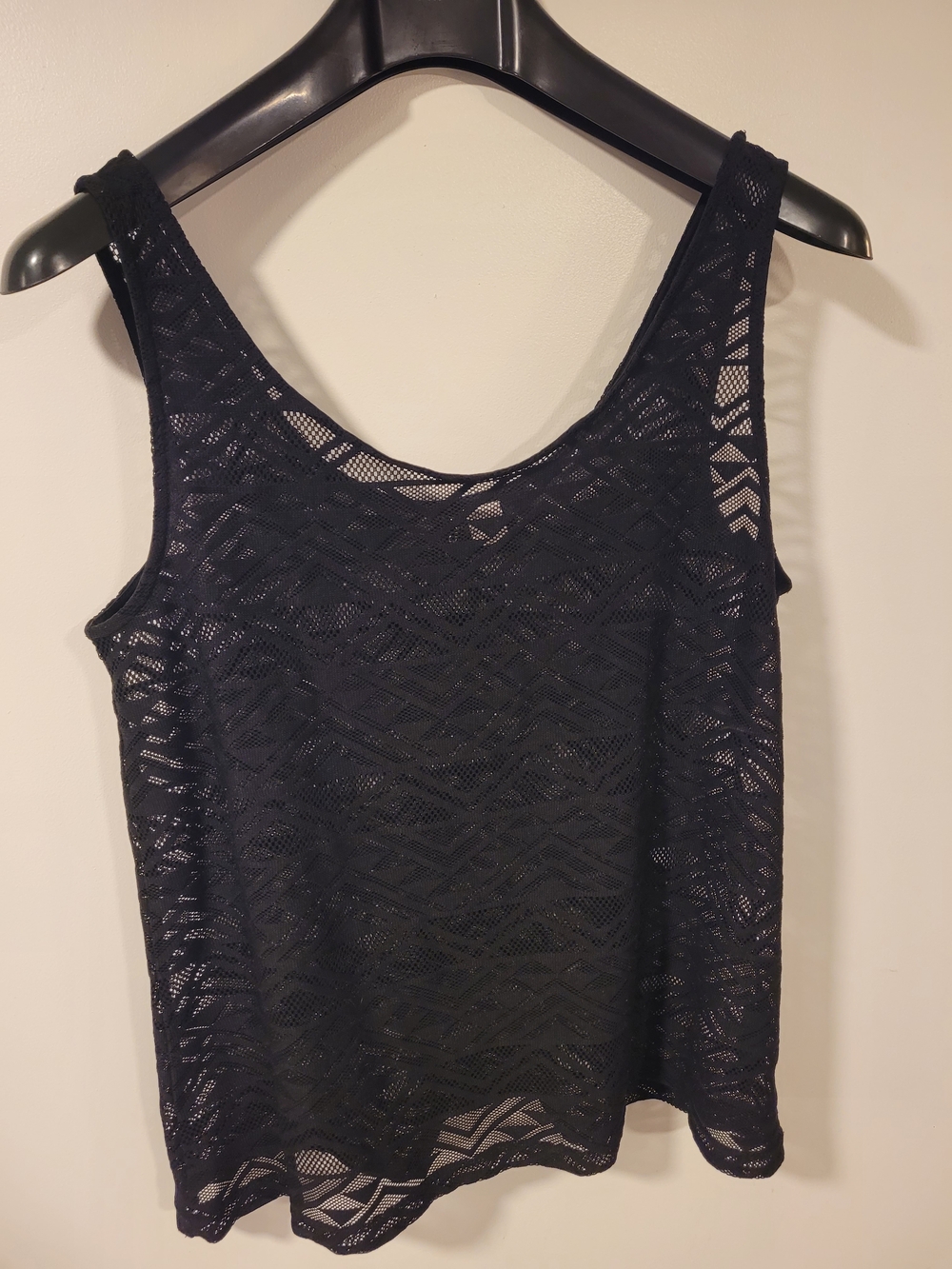 Divided Black Lace Tank Top - Women's Sleeveless Layering Piece